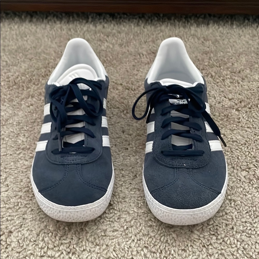 Adidas Blue and White Retro-Inspired Sneakers